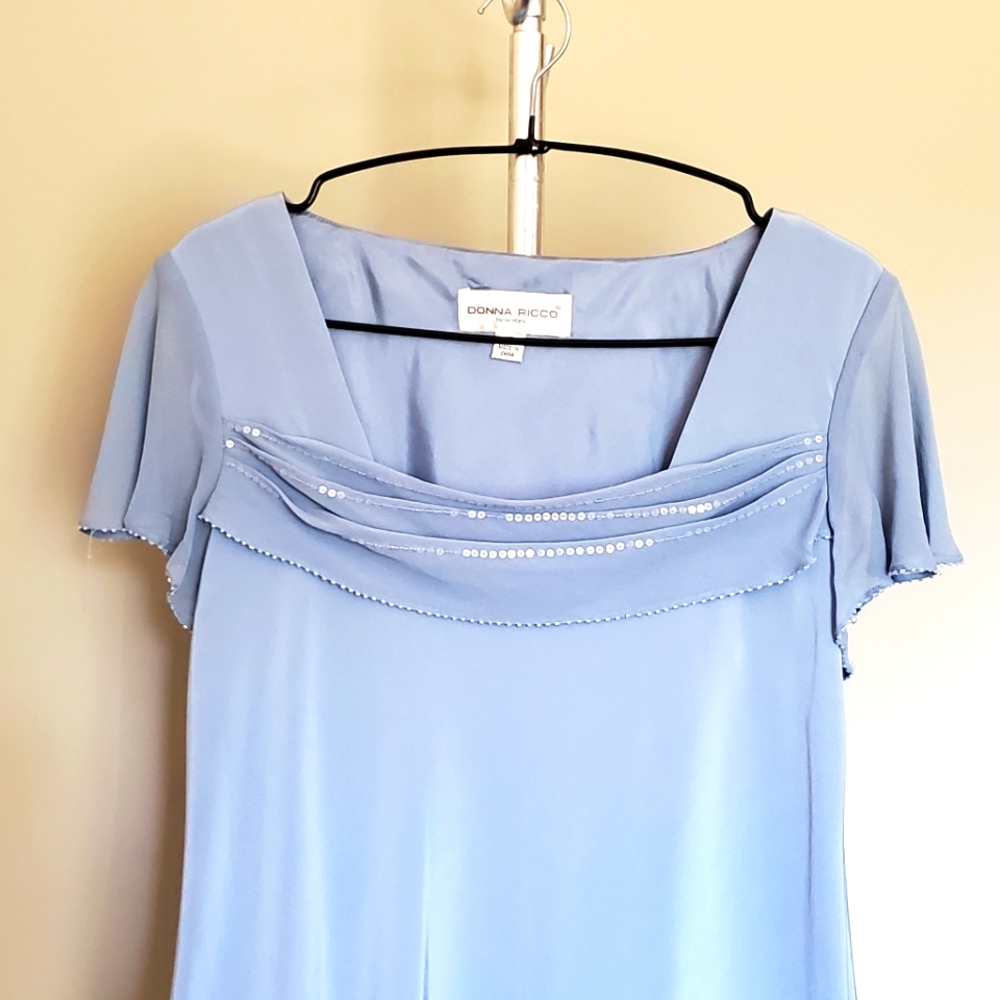 Donna Ricco Baby Blue Midi